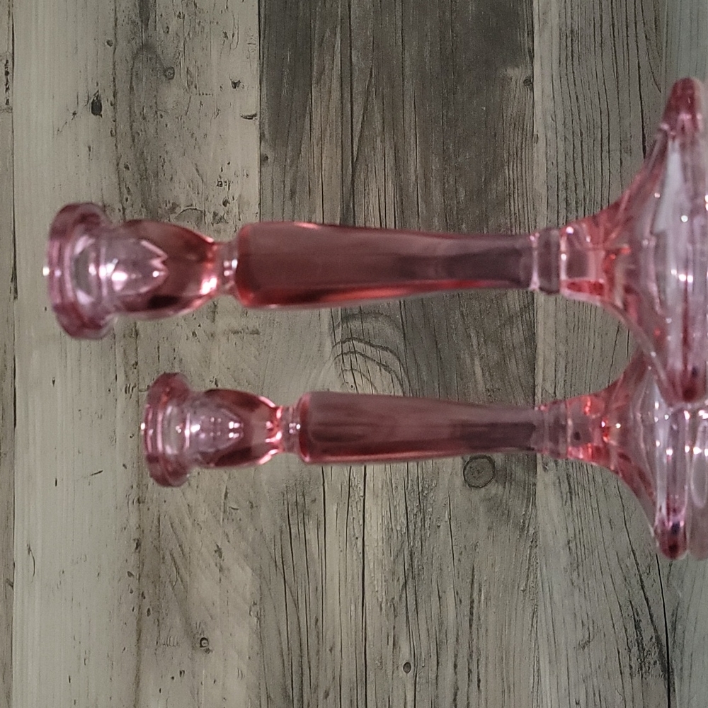 Send Me Offers! Vintage ValentinesFenton Dusty Rose Candlestick Holder Set